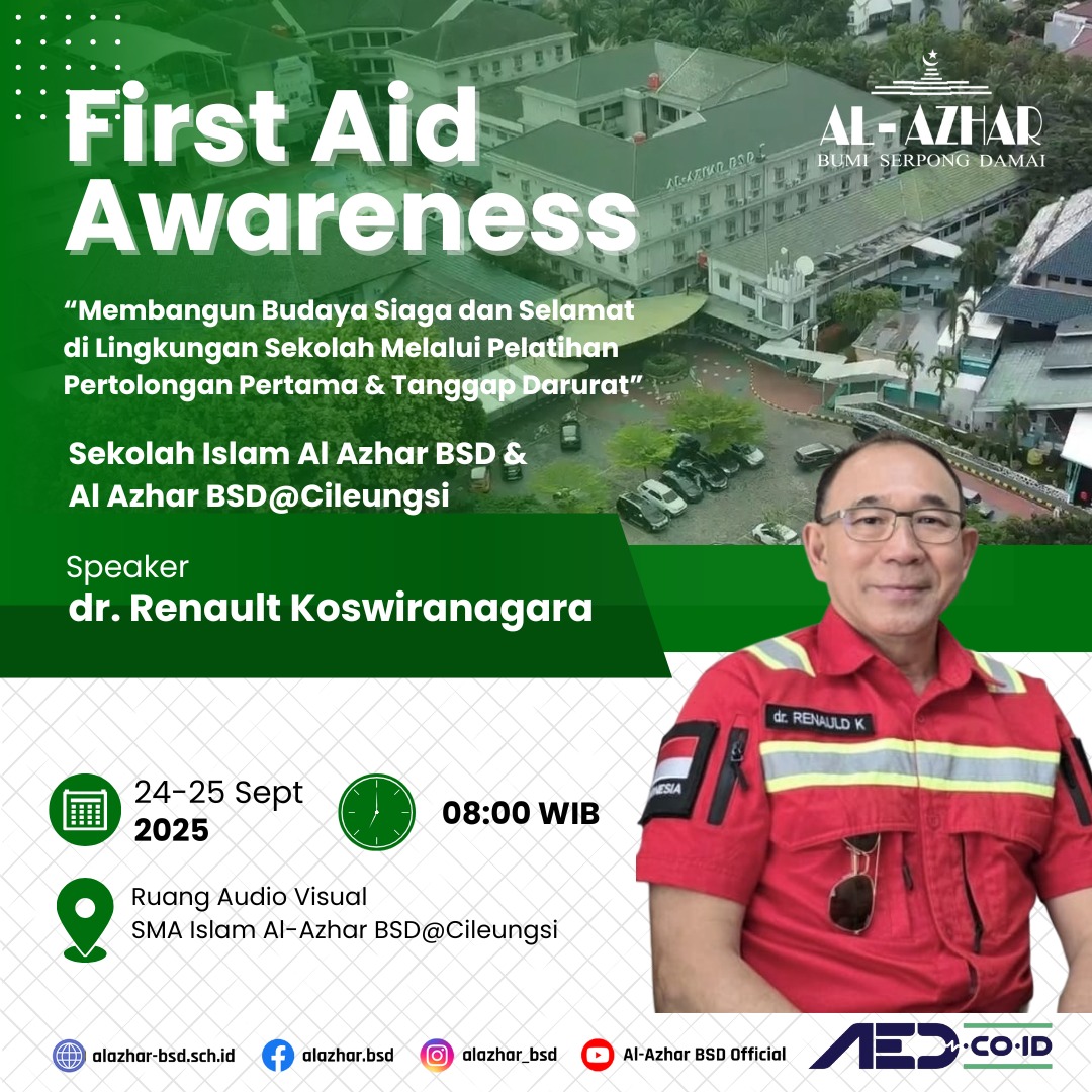 first aid awareness workshop yang diselenggarakan di al azhar bsd cileungsi oleh dr. renauld koswiranegara